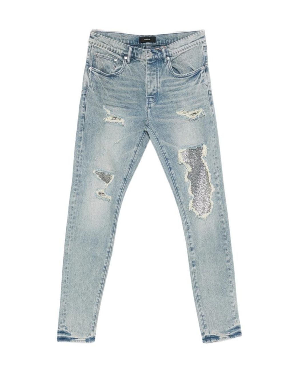 Purple Brand Blue Belt Loop Jeans for men