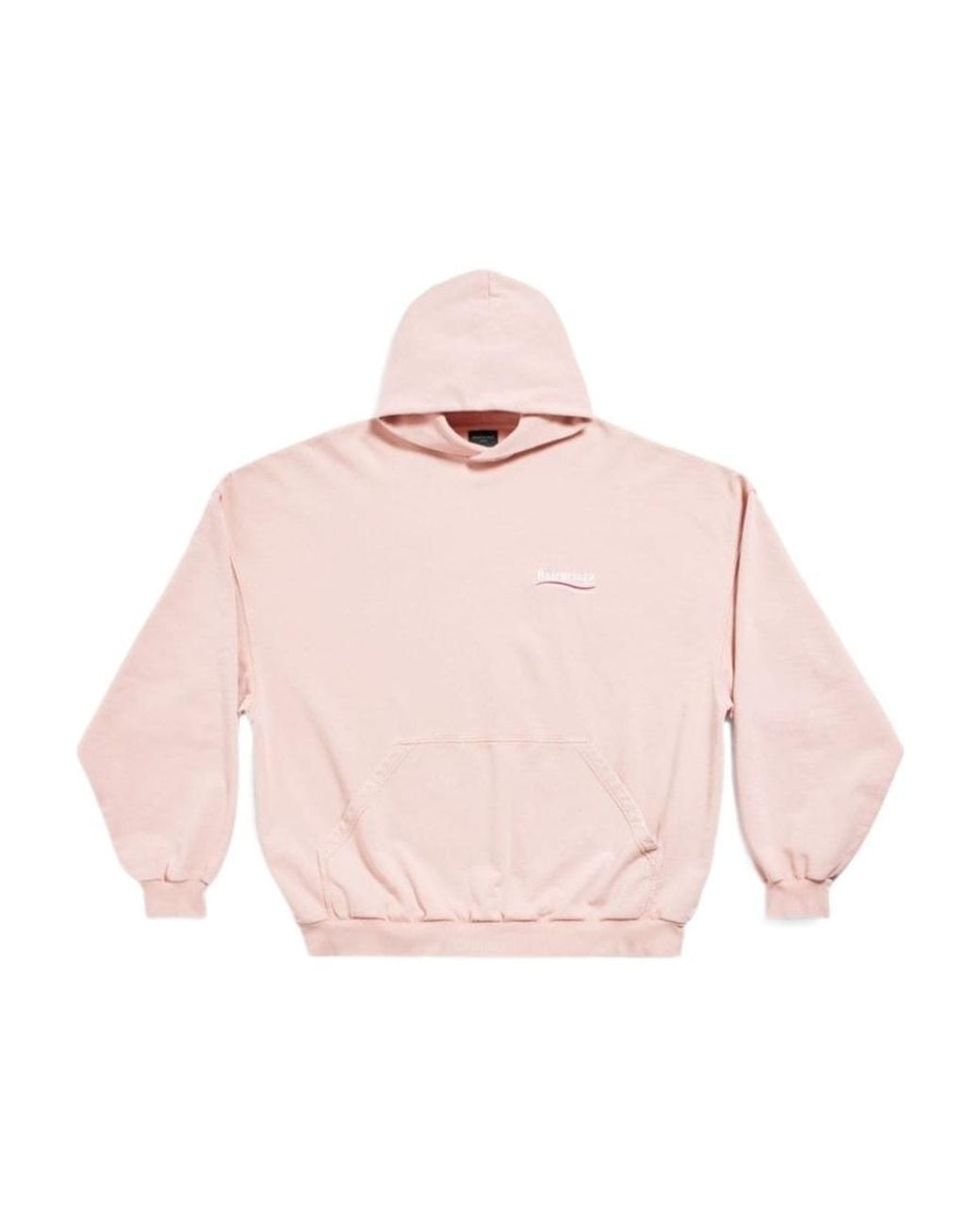 Balenciaga Pink Logo Embroidered Hoodie