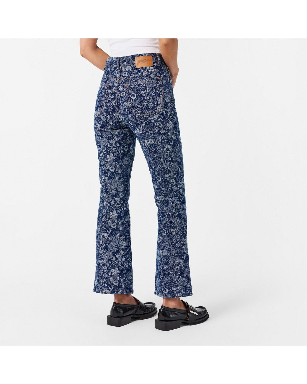 Ganni Blue High-Waisted Straight-Leg Jeans