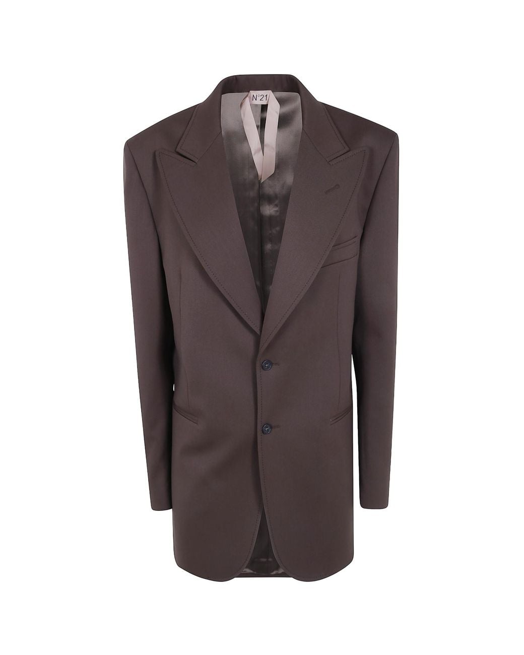 N°21 Brown Peak-Lapels Single-Breasted Blazer