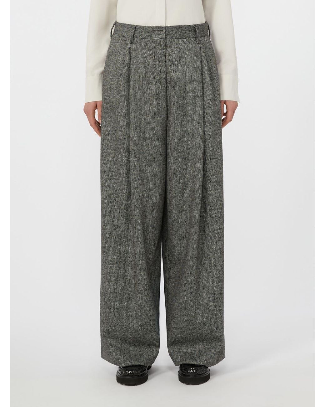 Max Mara Gray 'S Bello Pleat Detailed Tapered Pants