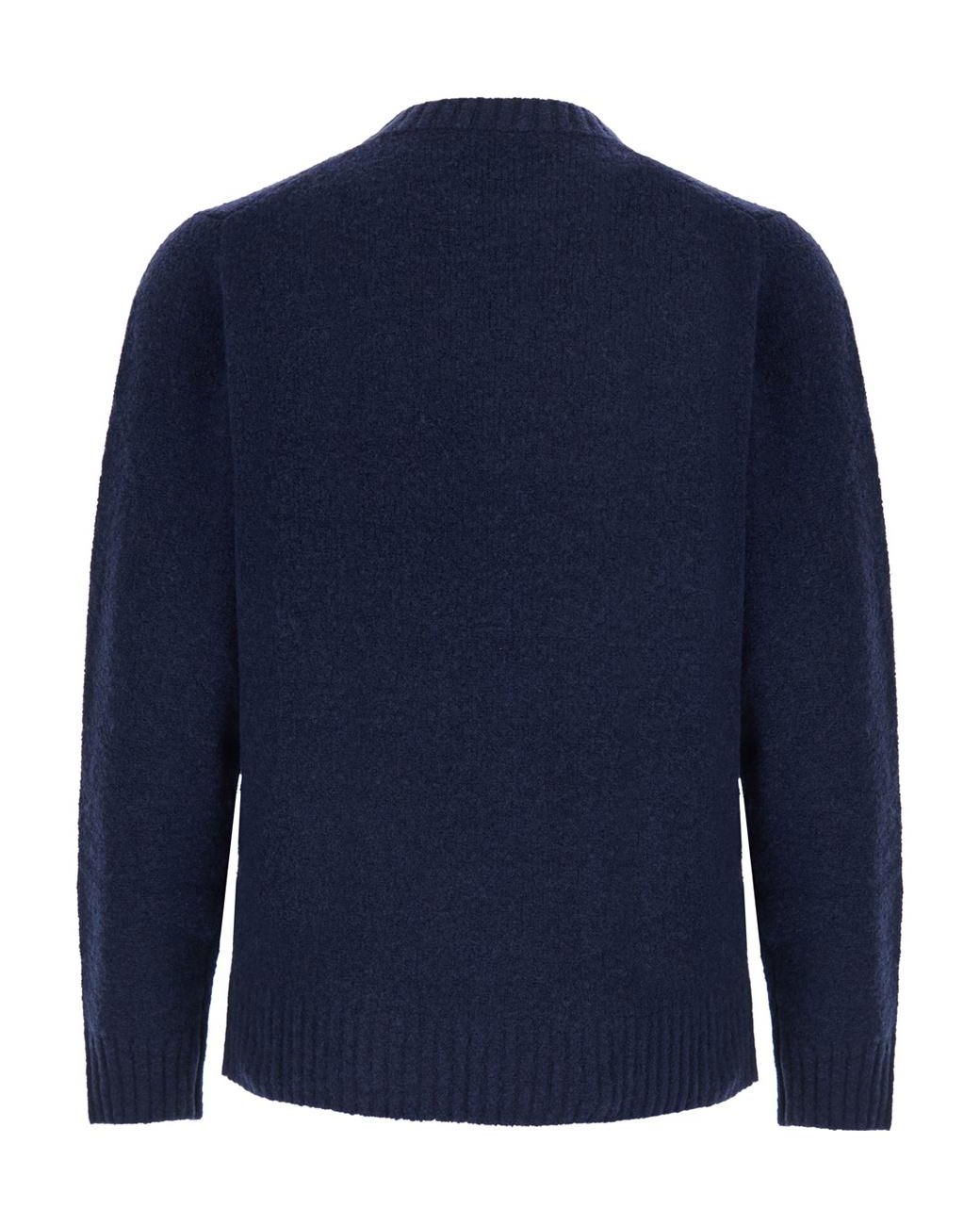 Kangra Cashmere Blue Long-Sleeve Crew-Neck Sweater for men