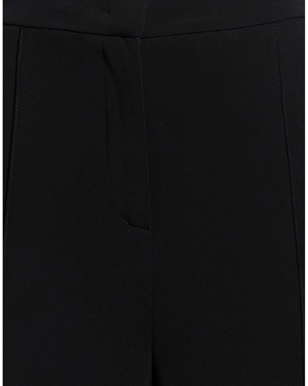 Max Mara Black Solid Stretch Wide-Leg Pants