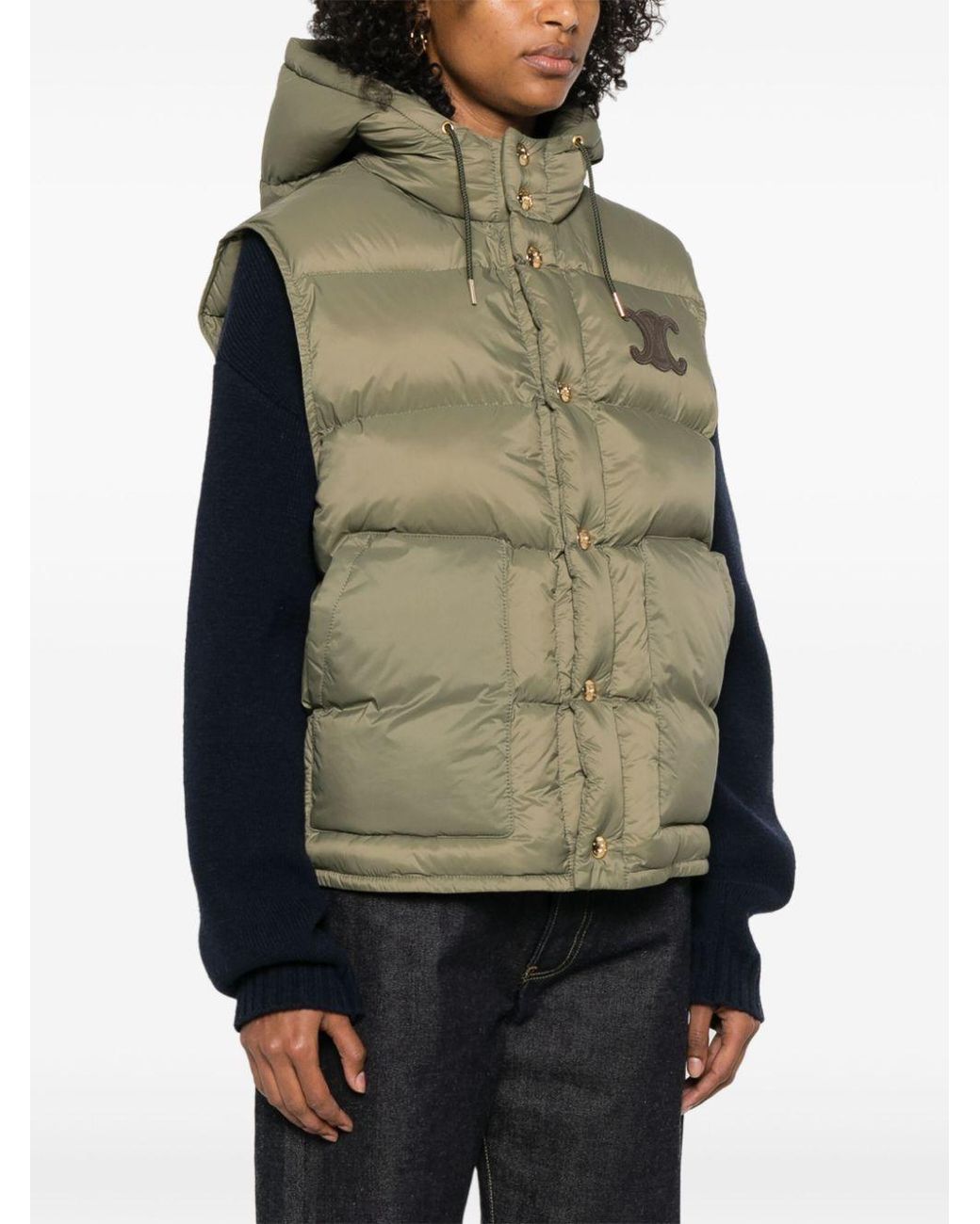 Céline Green Sleeveless Down Jacket