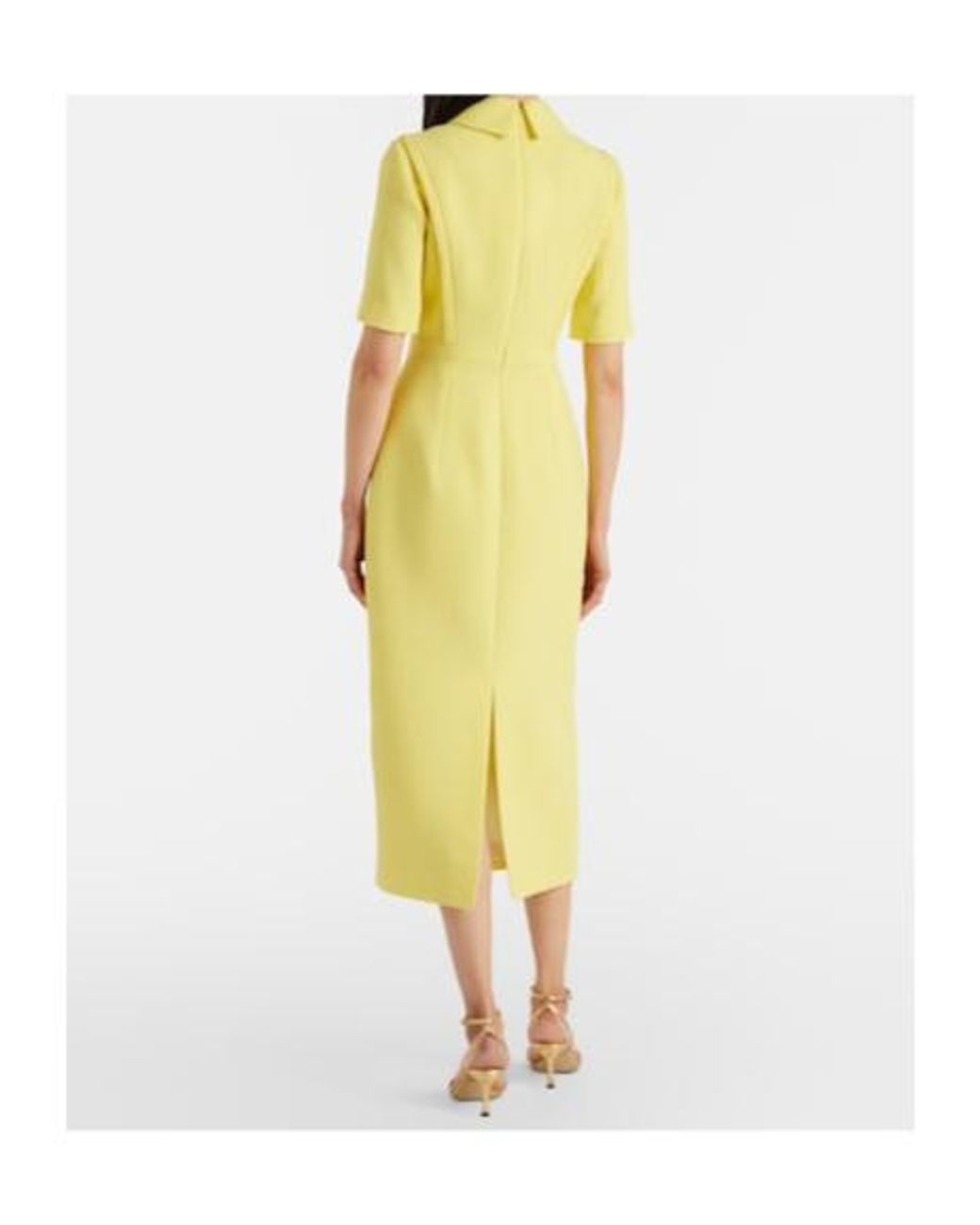Emilia Wickstead Yellow Valletta Wool Crêpe Midi Dress