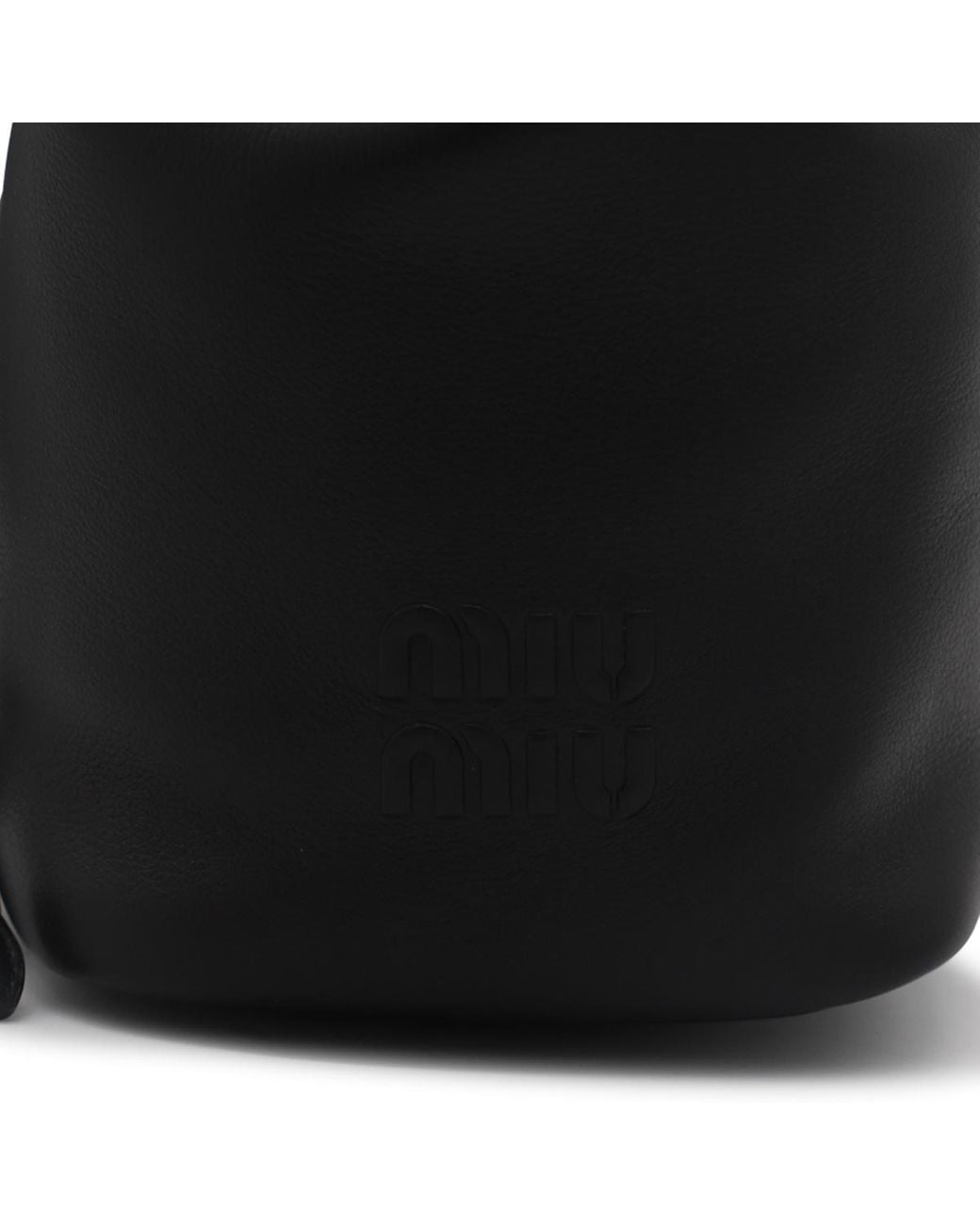 Miu Miu Black Bucket Bag Logo Shoulder Bag
