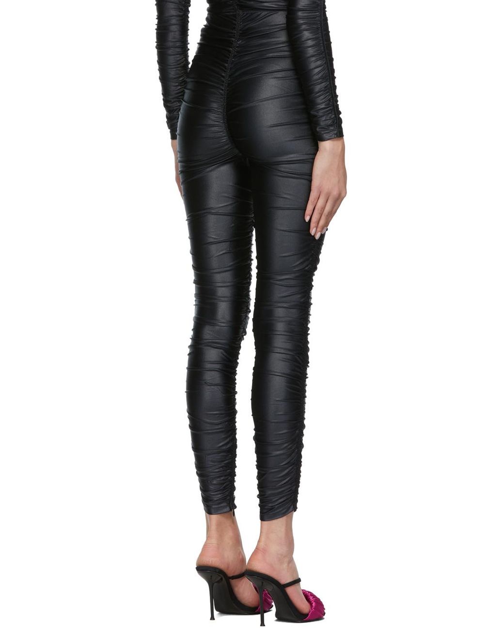 Alexander Wang Black High-Rise Logo Print Leggings