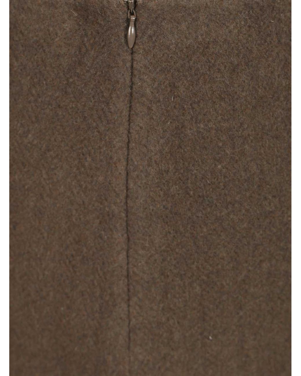 P.A.R.O.S.H. Brown Wool Mini Skirt