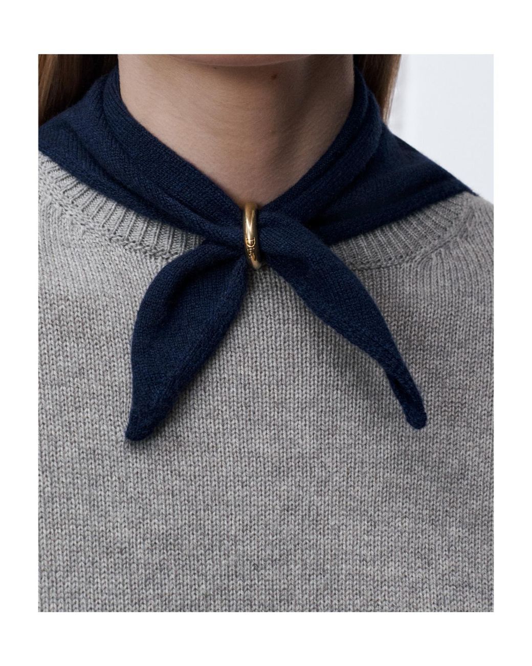 Dior Gray Tied Collar Sweater
