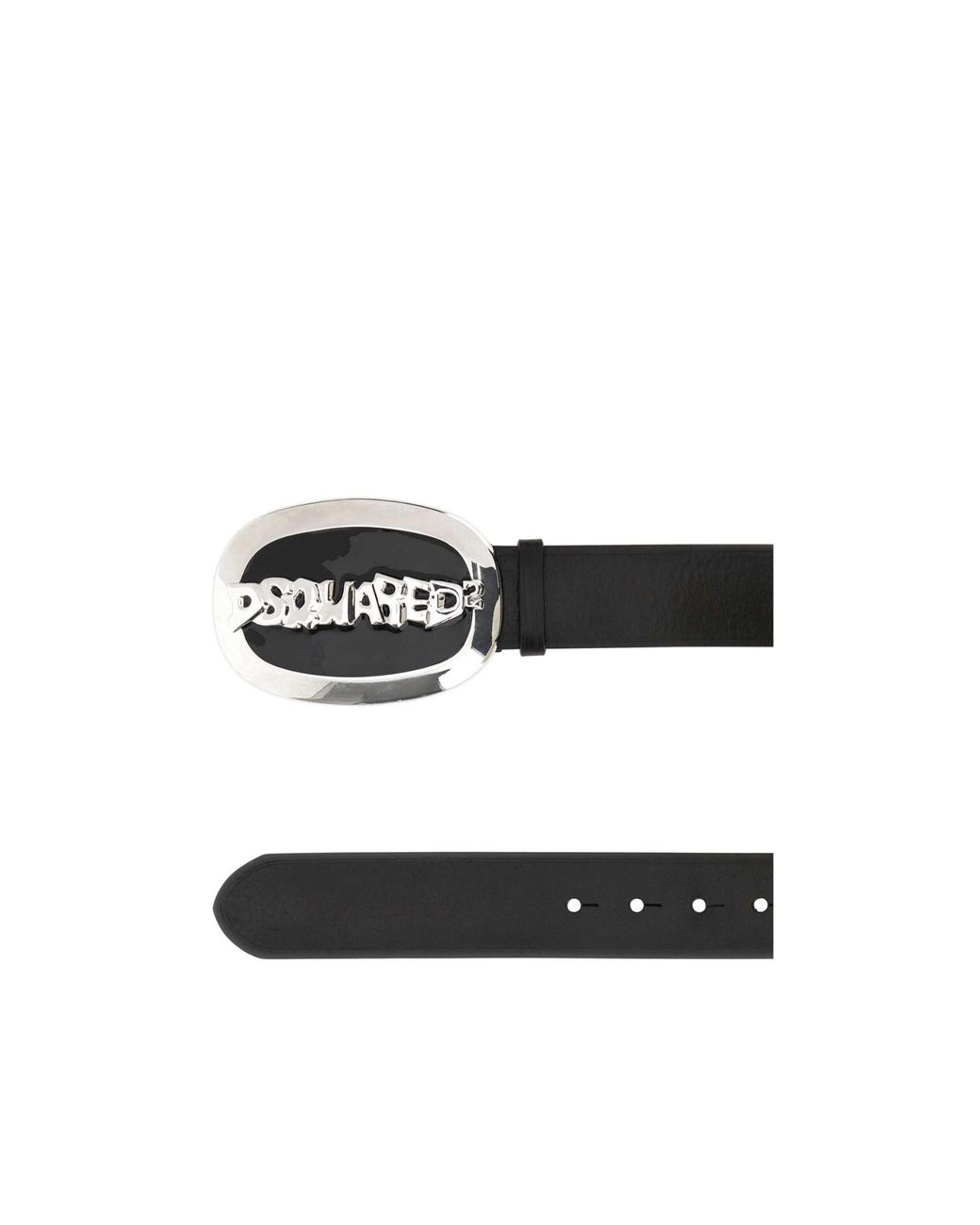 DSquared² Black Logo Plaque Buckle Belt