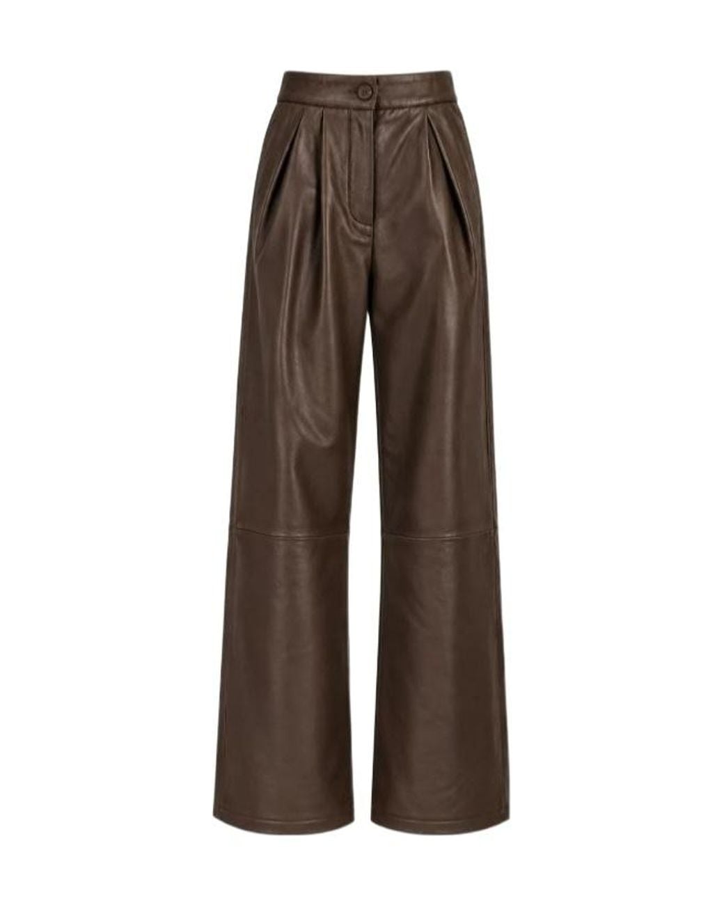 Yves Salomon Brown Button-Detail Casual Trousers