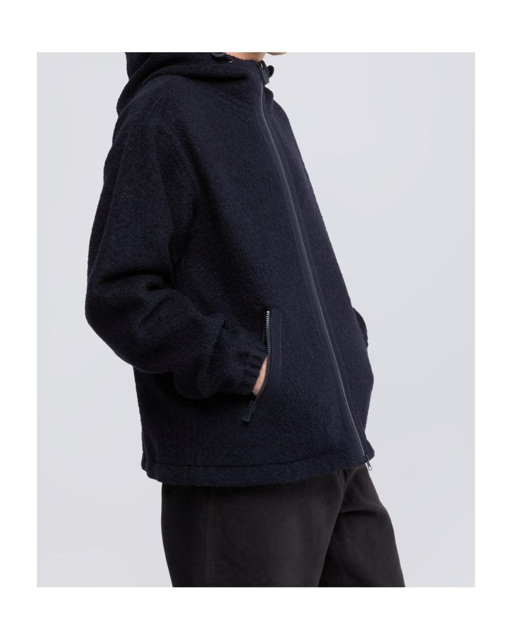 Aspesi Blue Wool-Blend Hoodie for men