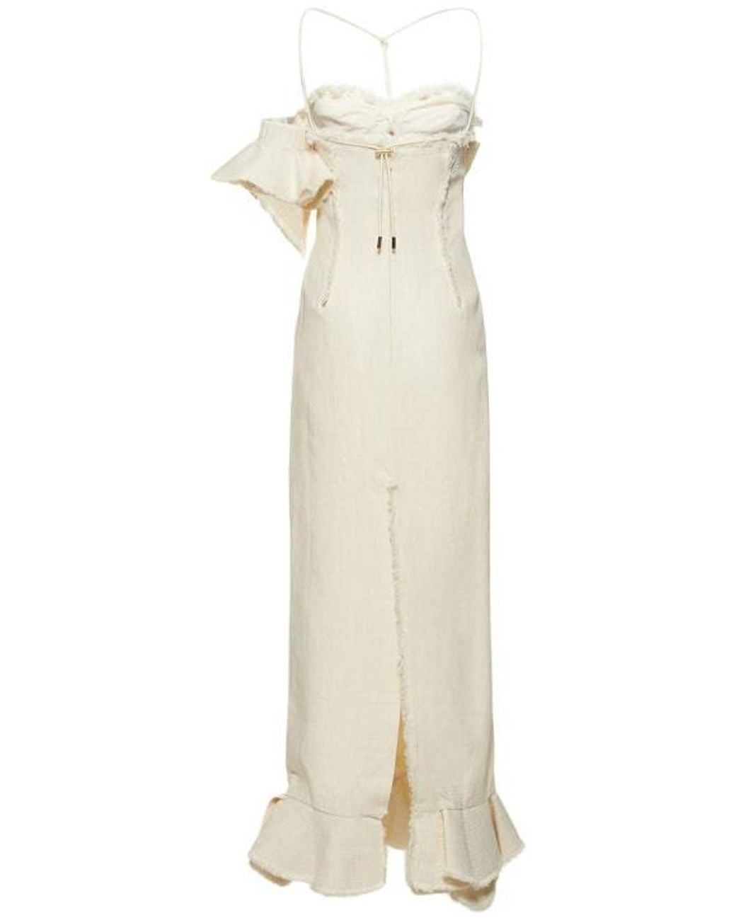 Jacquemus White Crepe Long Dress