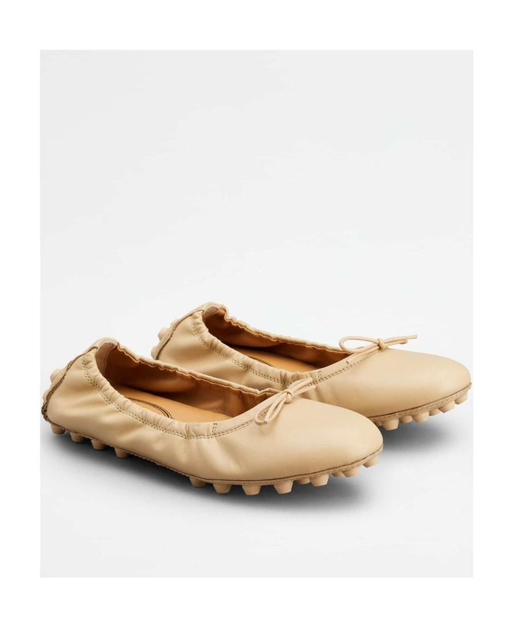 Tod's Natural Gommino Bow-Detailed Ballerinas Shoes