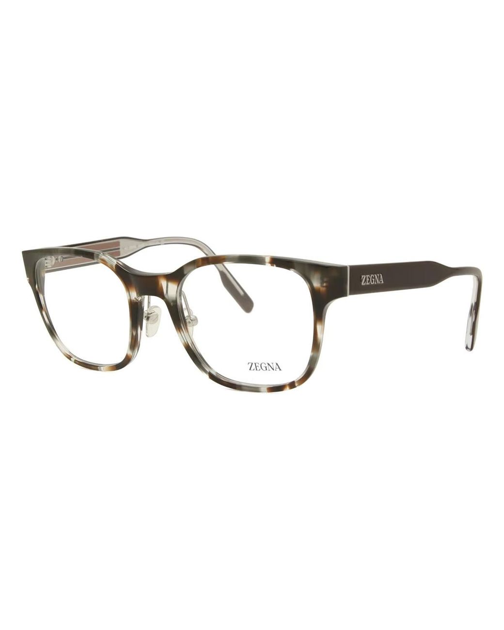 Zegna White Square Frame Glasses for men