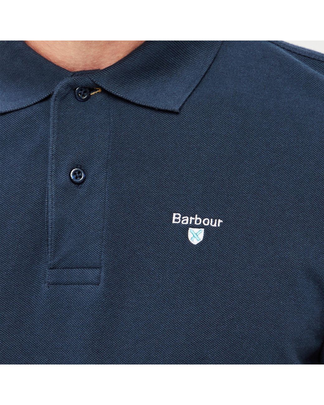 Barbour Blue Cotton Polo Shirt for men