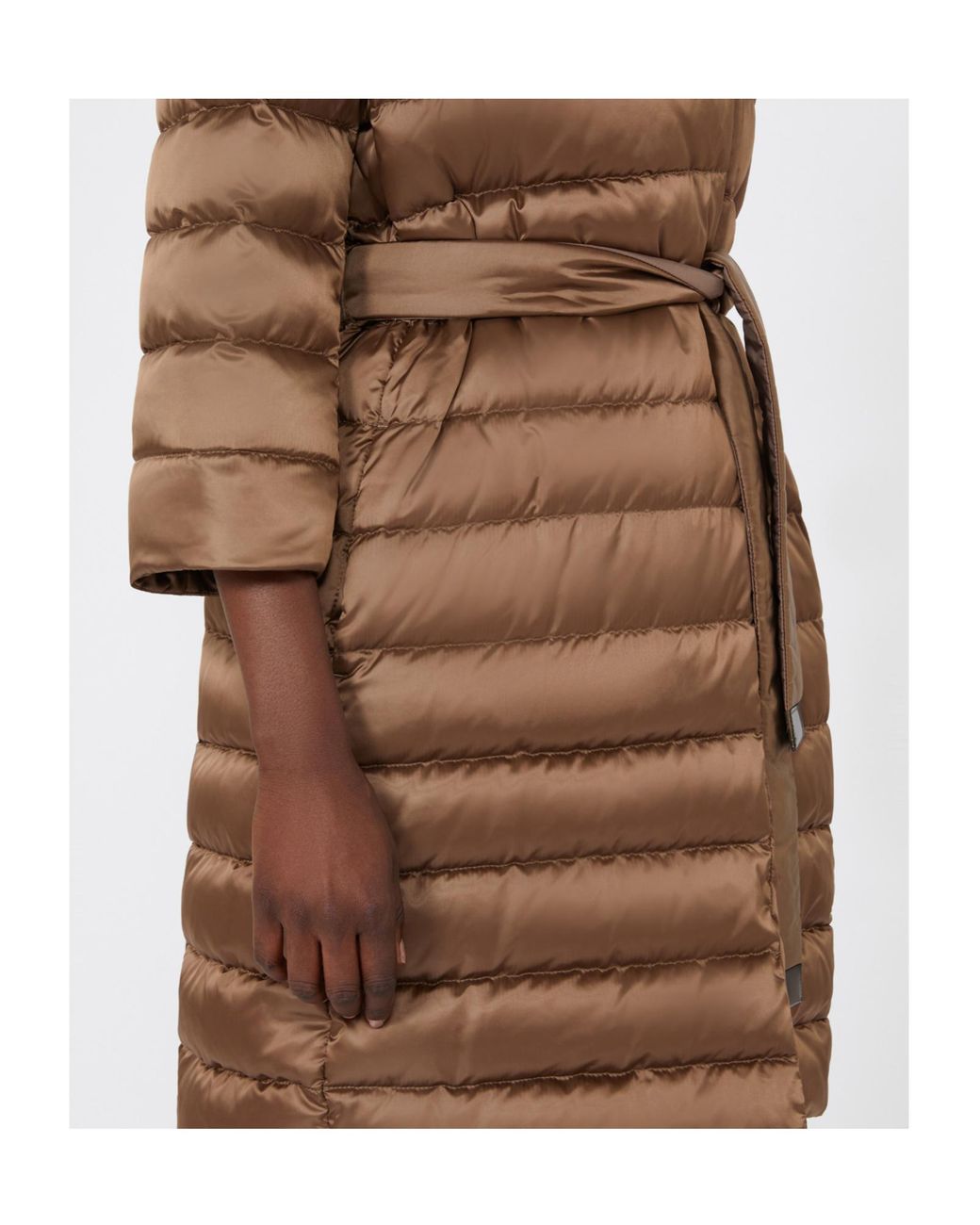 Max Mara Brown The Cube Novef Quilted Down Coat