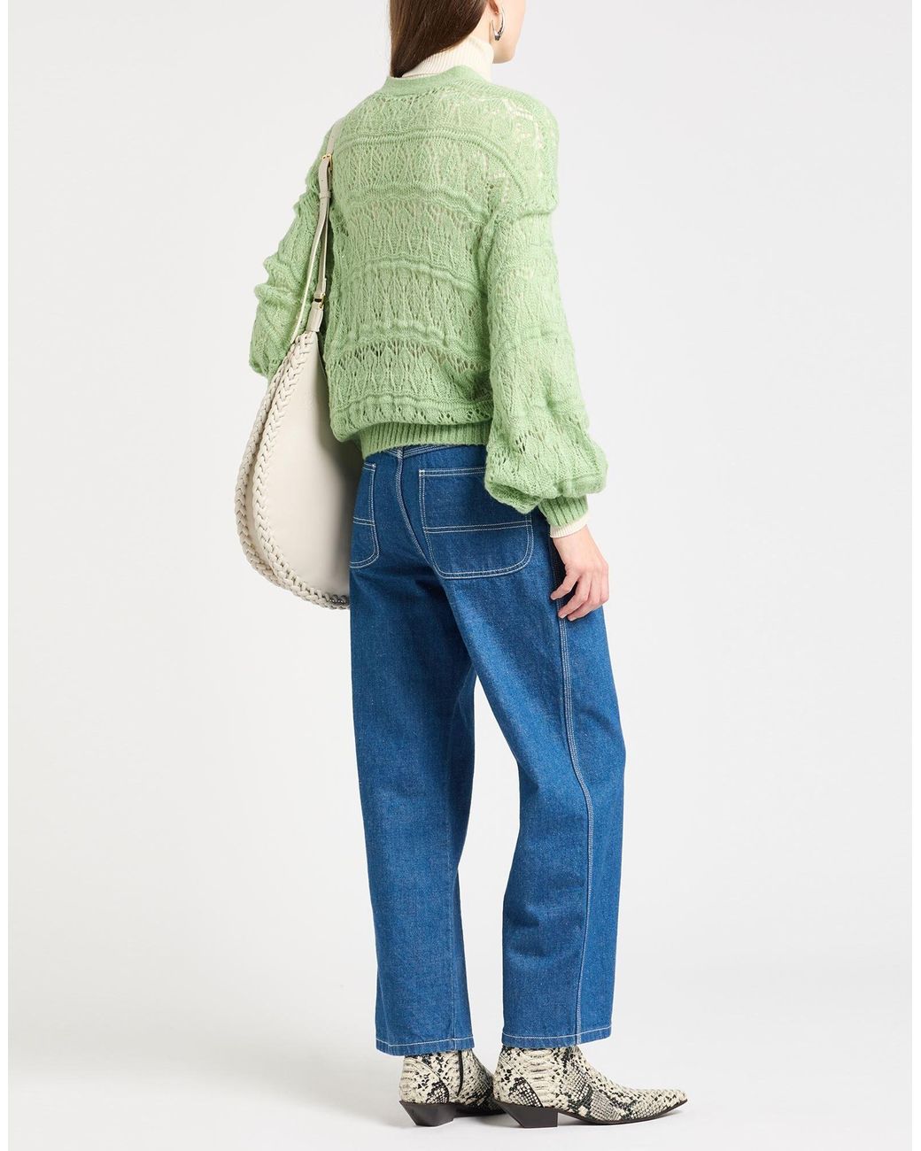 Farm Rio Green Solid Color Knit Cardigan