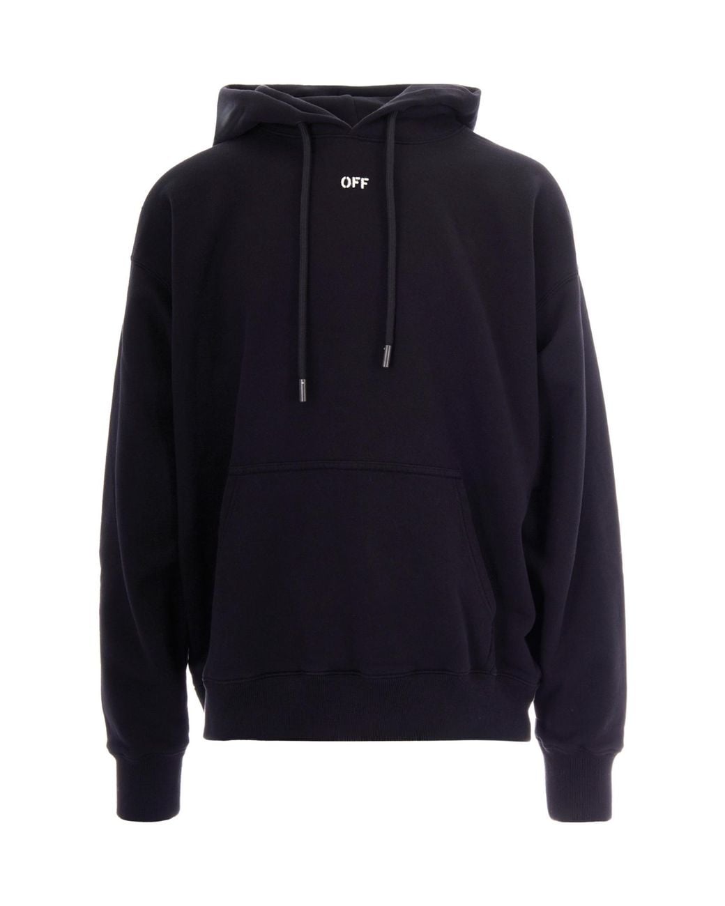 Off-White c/o Virgil Abloh Blue Logo Printed Drawstring Hoodie for men