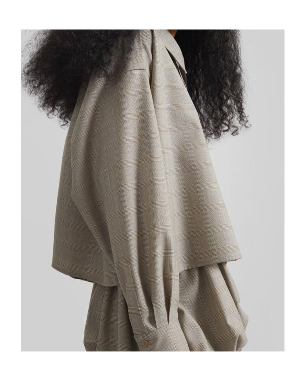Frankie Shop Gray Arlen Boxy Checked Shirt