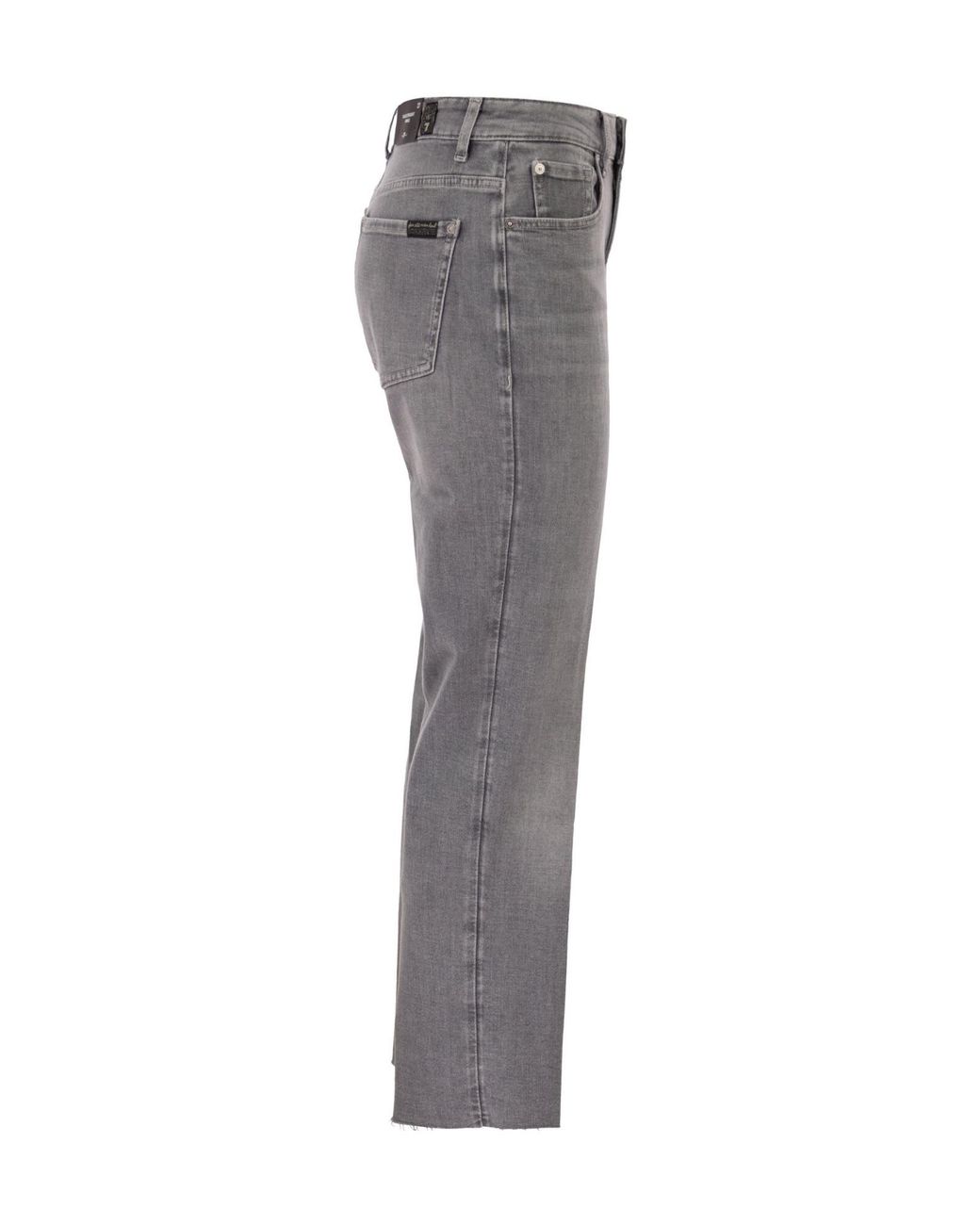 7 For All Mankind Gray Calie Straight Ankle Jeans