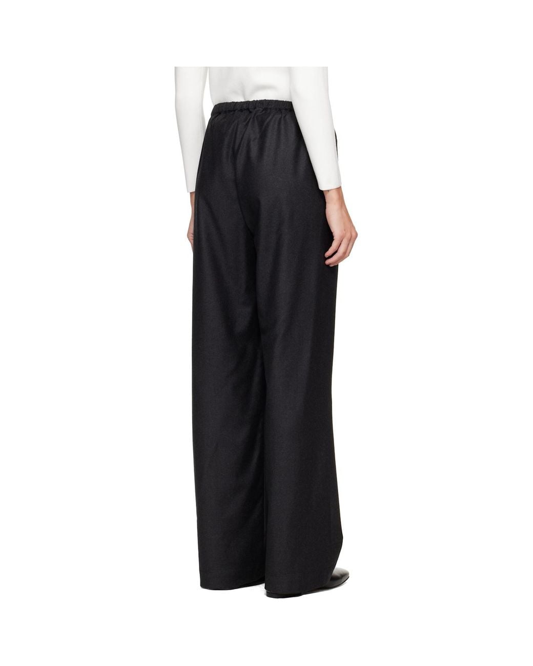 Rohe Black Elastic Waist Loose-Fit Pants