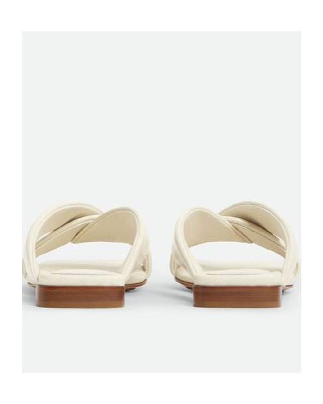 Bottega Veneta White Riva Flat Sandals