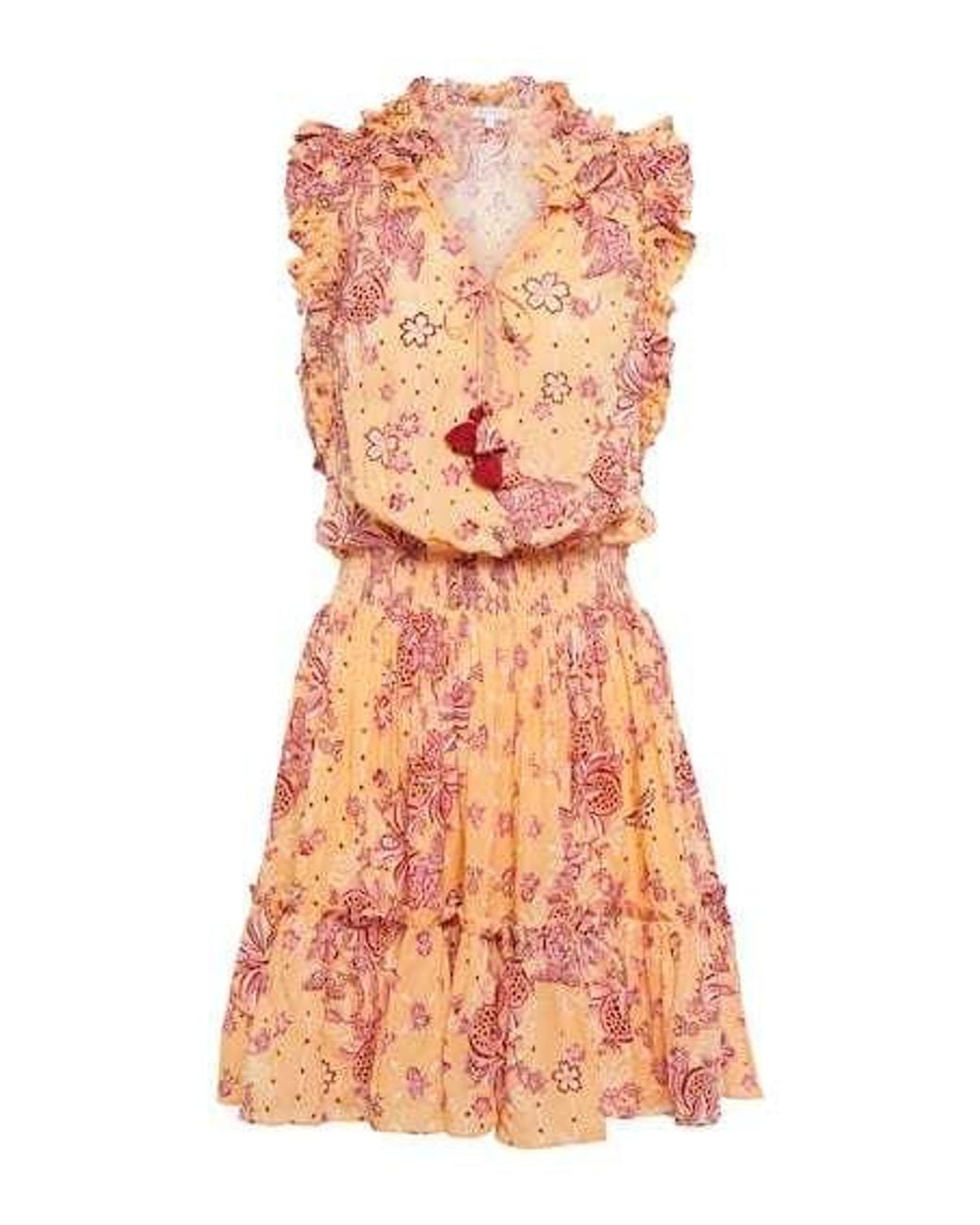 Poupette Orange Triny Printed Minidress