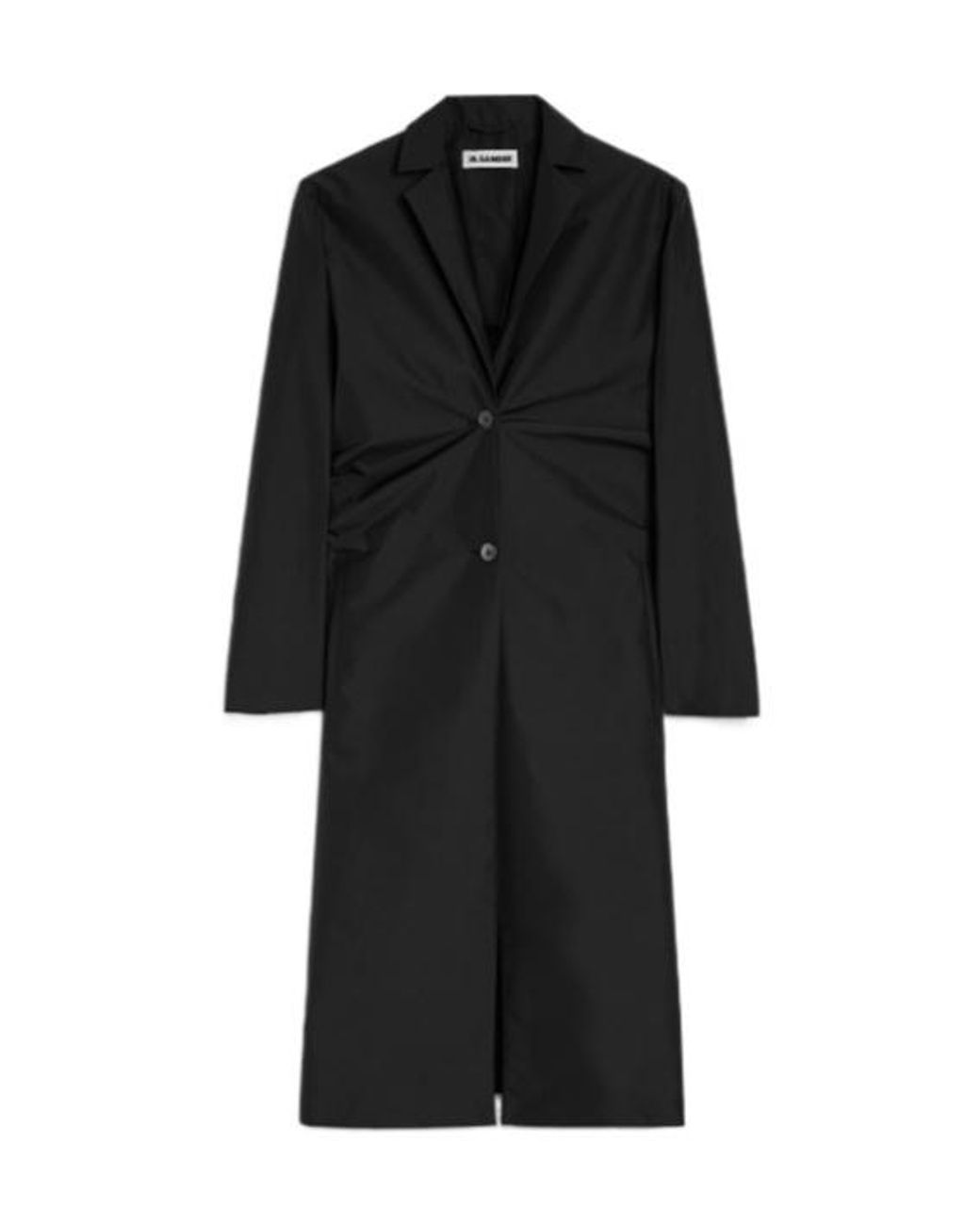 Jil Sander Black Technical Faille Coat