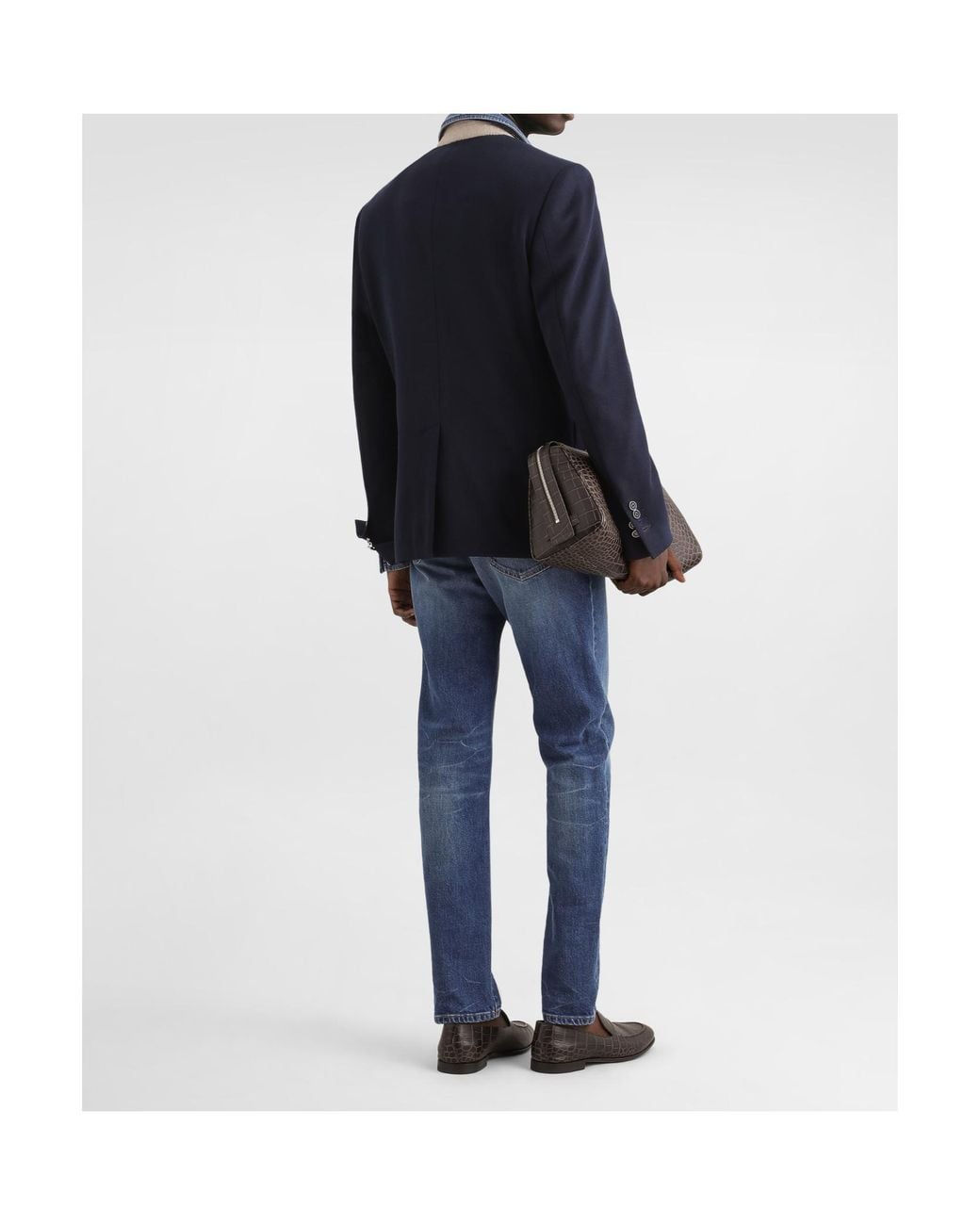 Dolce & Gabbana Blue Crest Single Vent Blazer for men