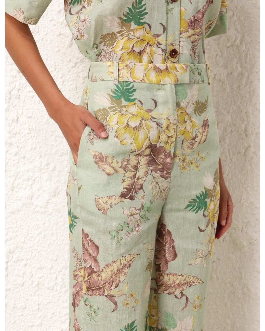 Zimmermann White Flower Straight Pants