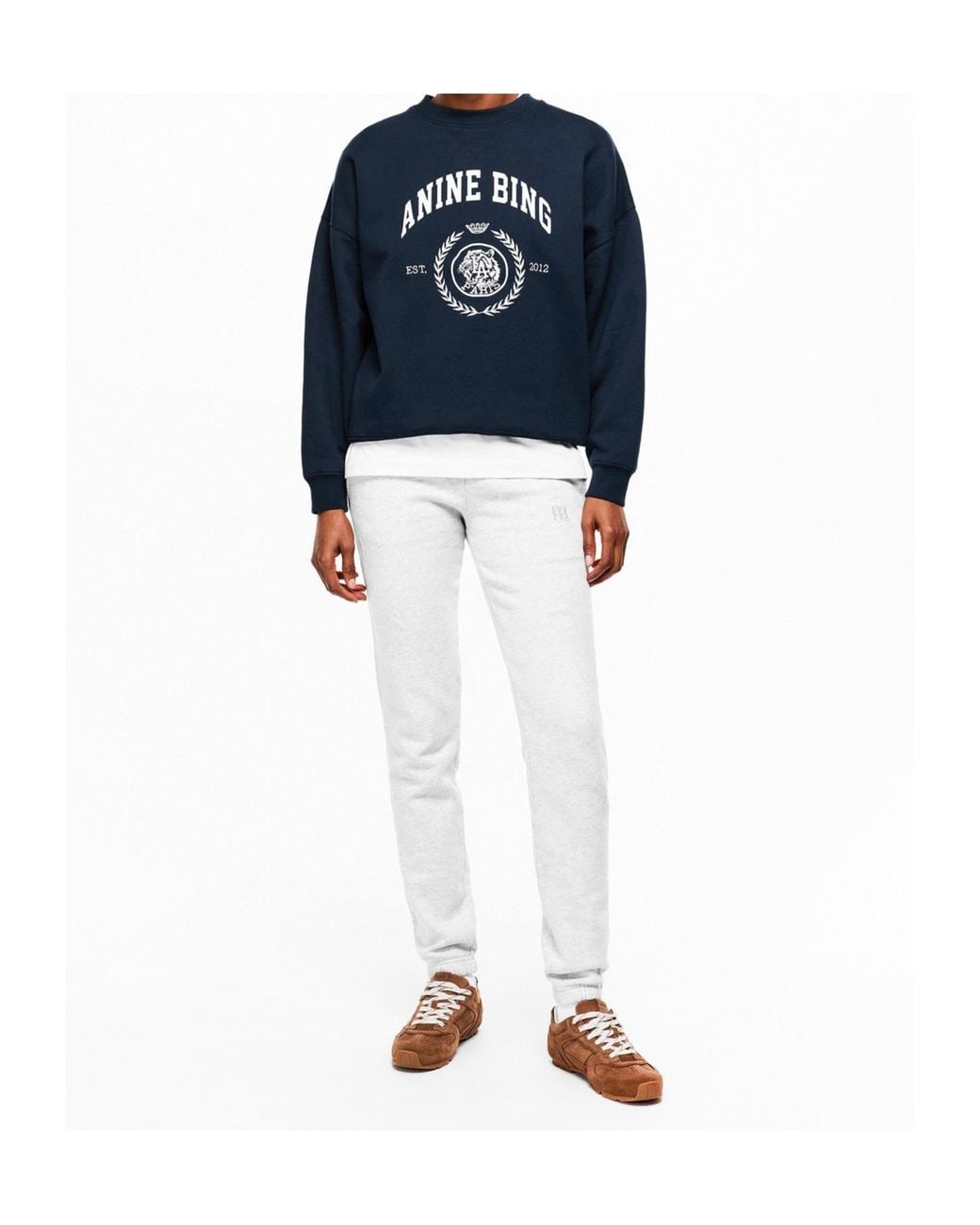 Anine Bing White Logo Detail Sweatpants