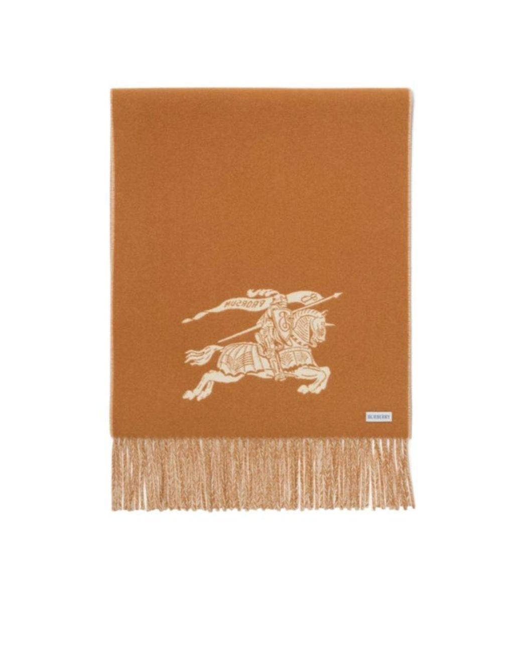 Burberry White Ekd Jacquard Fringed-Edge Scarf