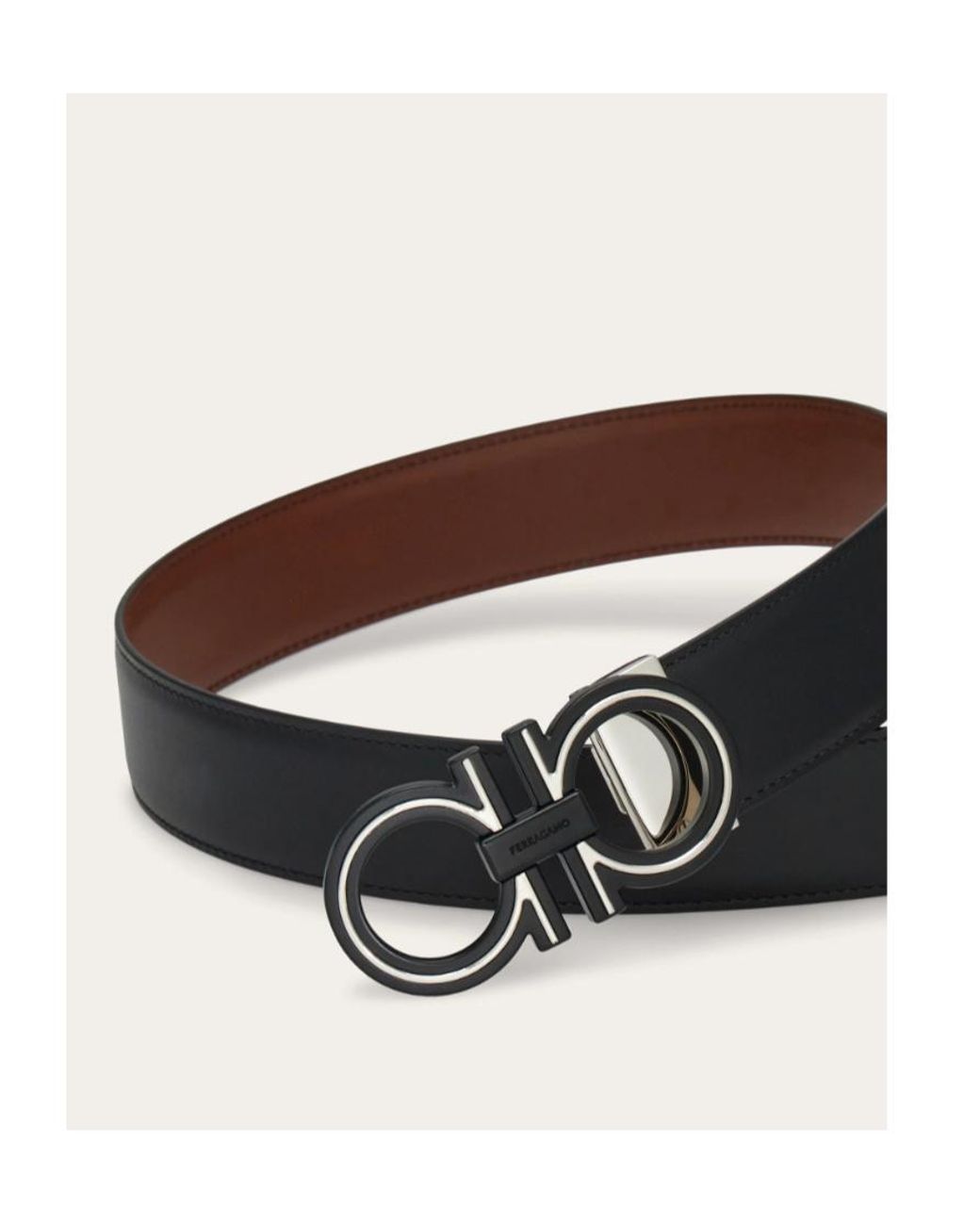Ferragamo White Reversible And Adjustable Gancini Belt for men