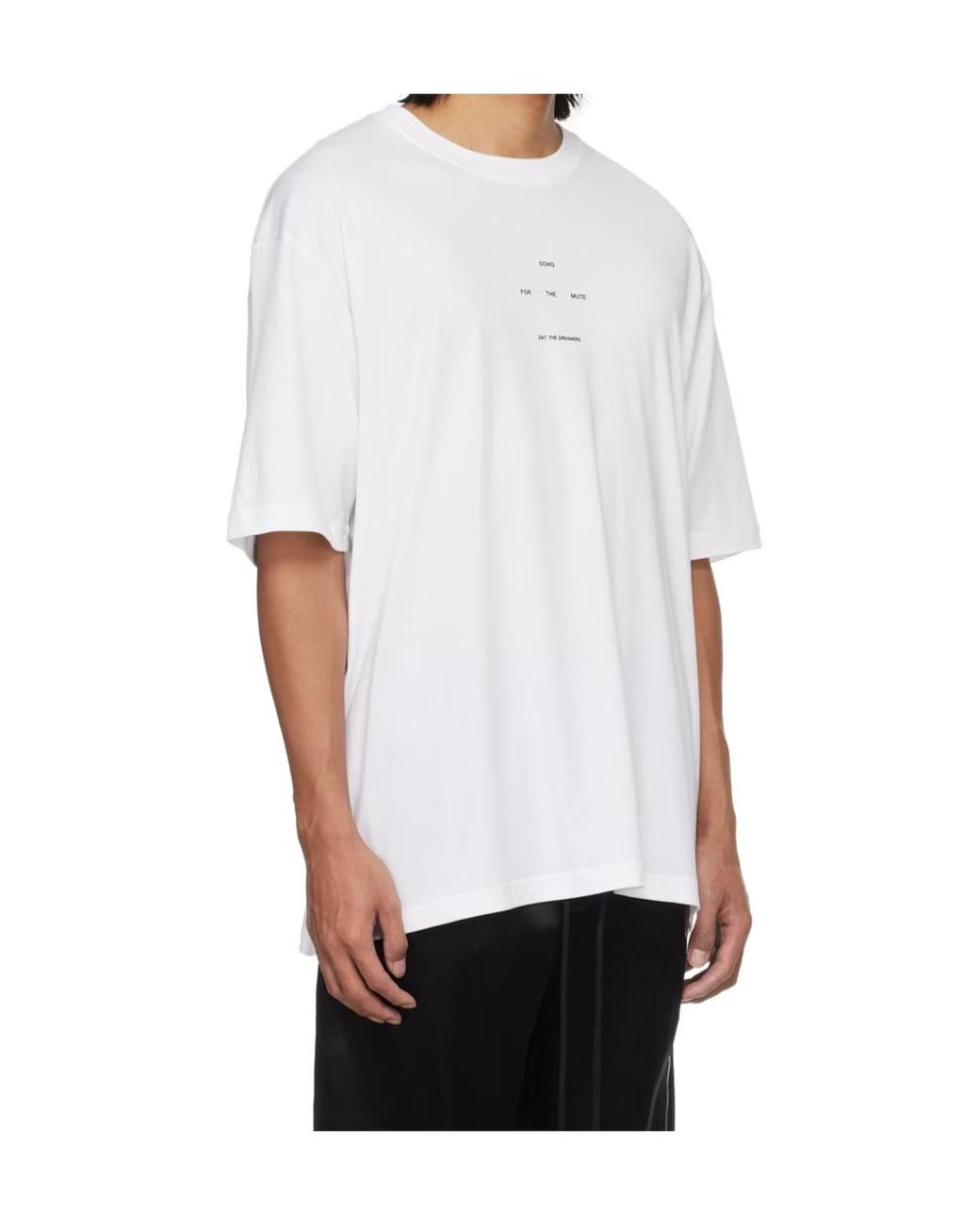 Song For The Mute White Logo Printed Oversized T-Shirt for men