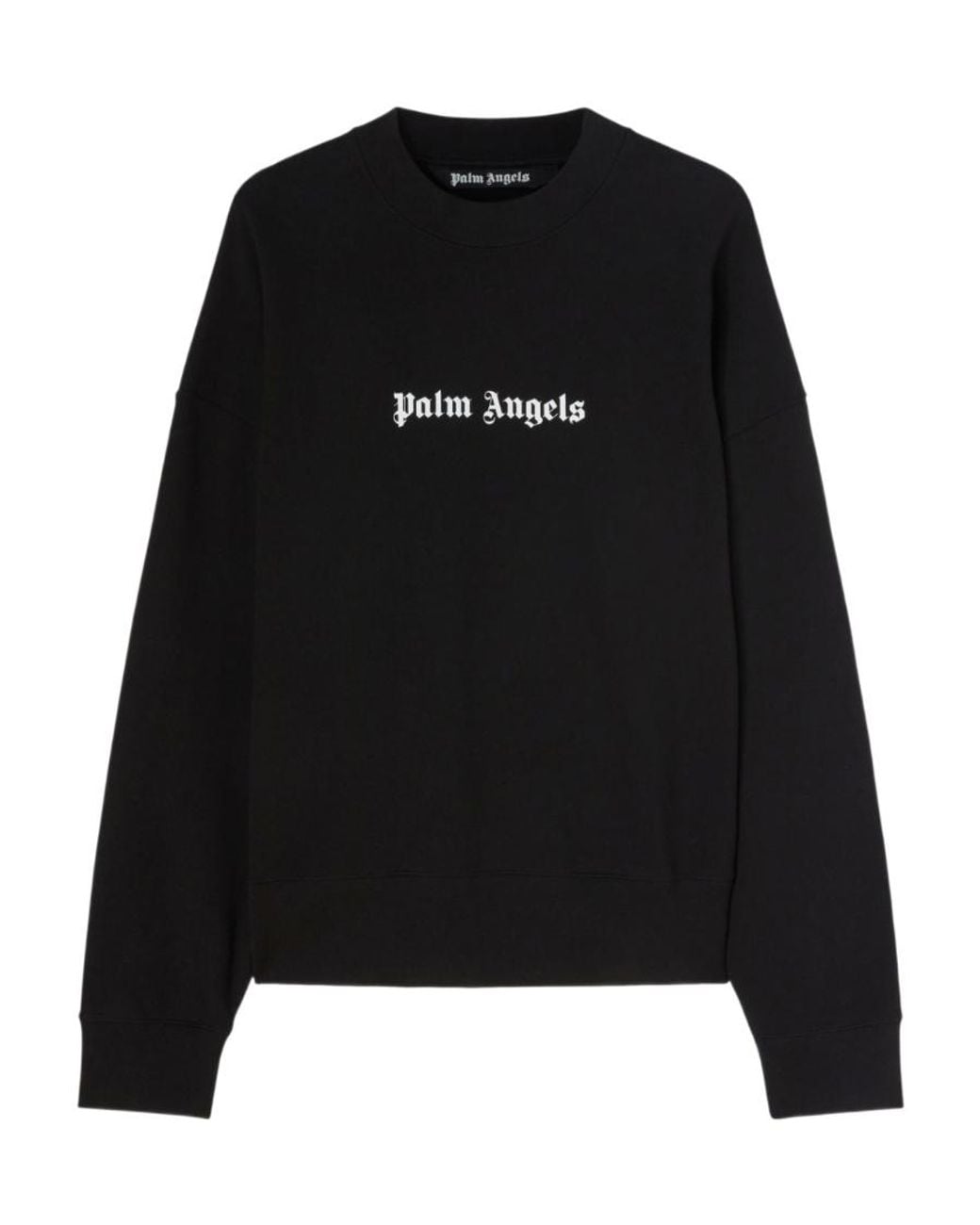Palm Angels Black Logo Printed Crewneck Sweatshirt for men