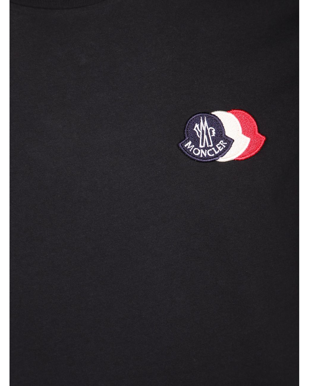 Moncler Black Logo Patch Crewneck T-Shirt for men