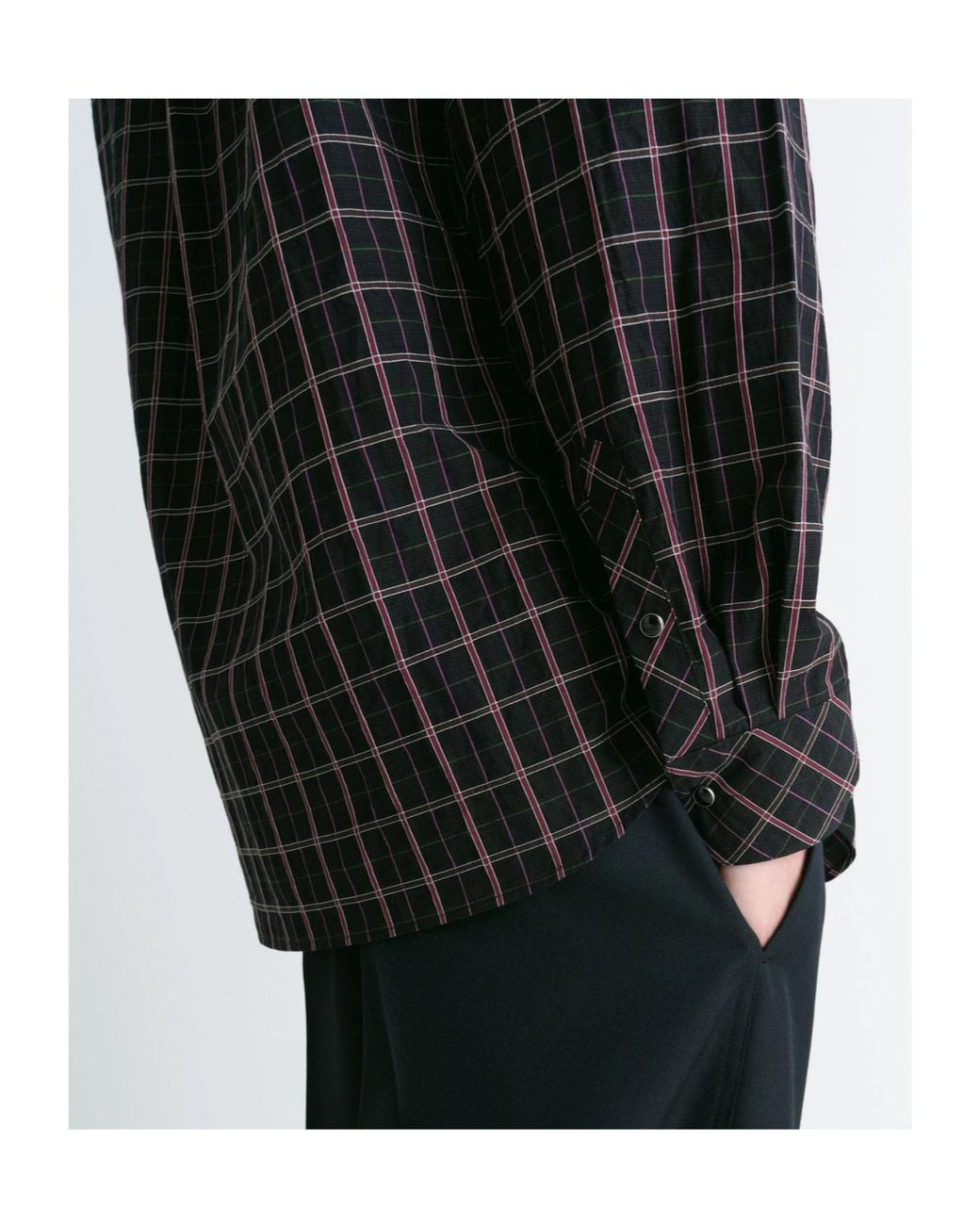 Lemaire Black Check Shirt for men