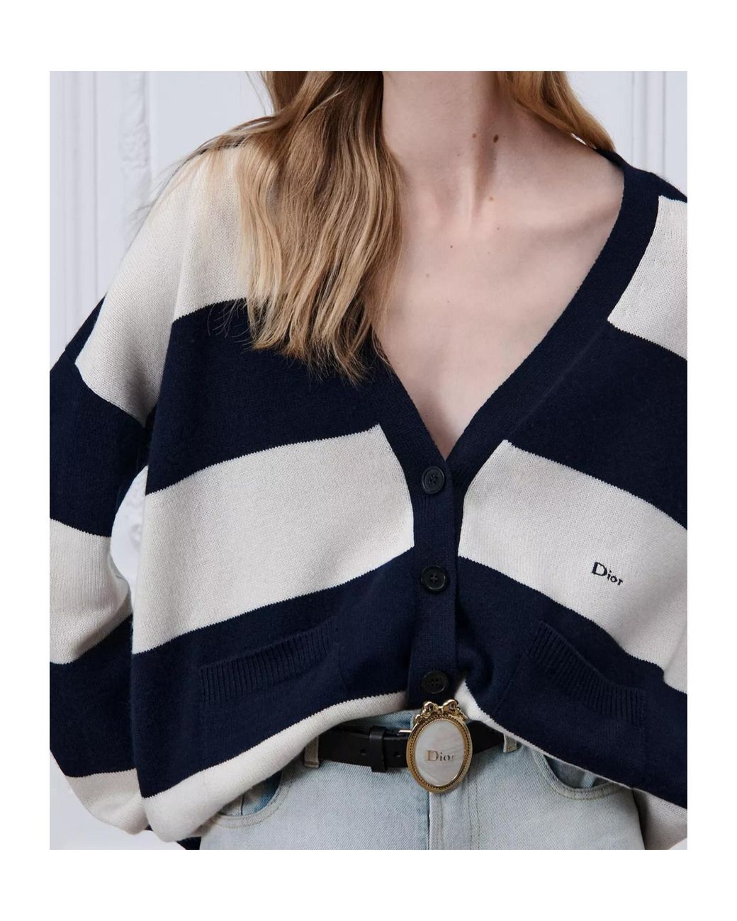 Dior Blue Oversized Cardigan