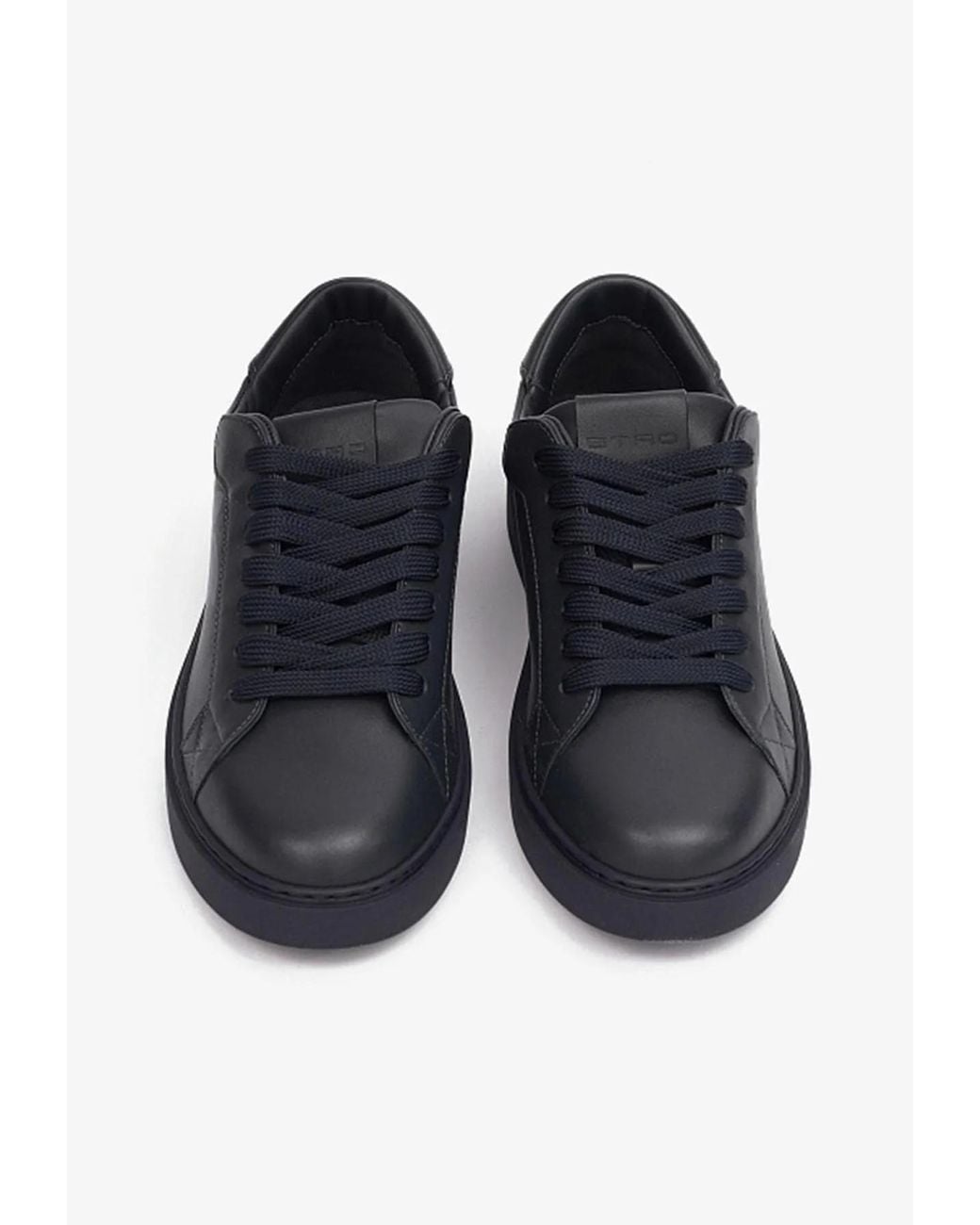Etro Blue Leather Low-Top Sneakers for men