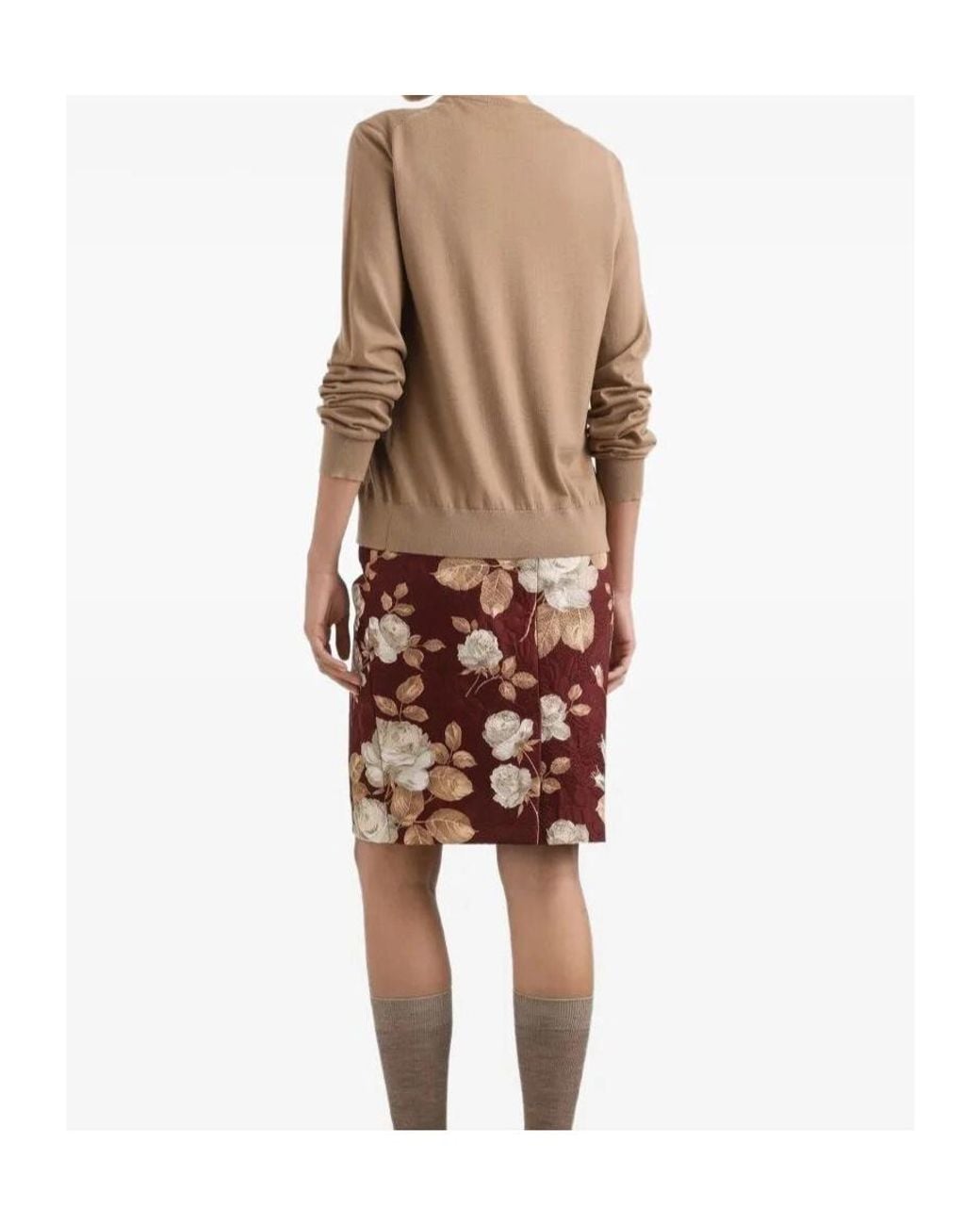 Dolce & Gabbana Multicolor Floral Printed Midi Skirt