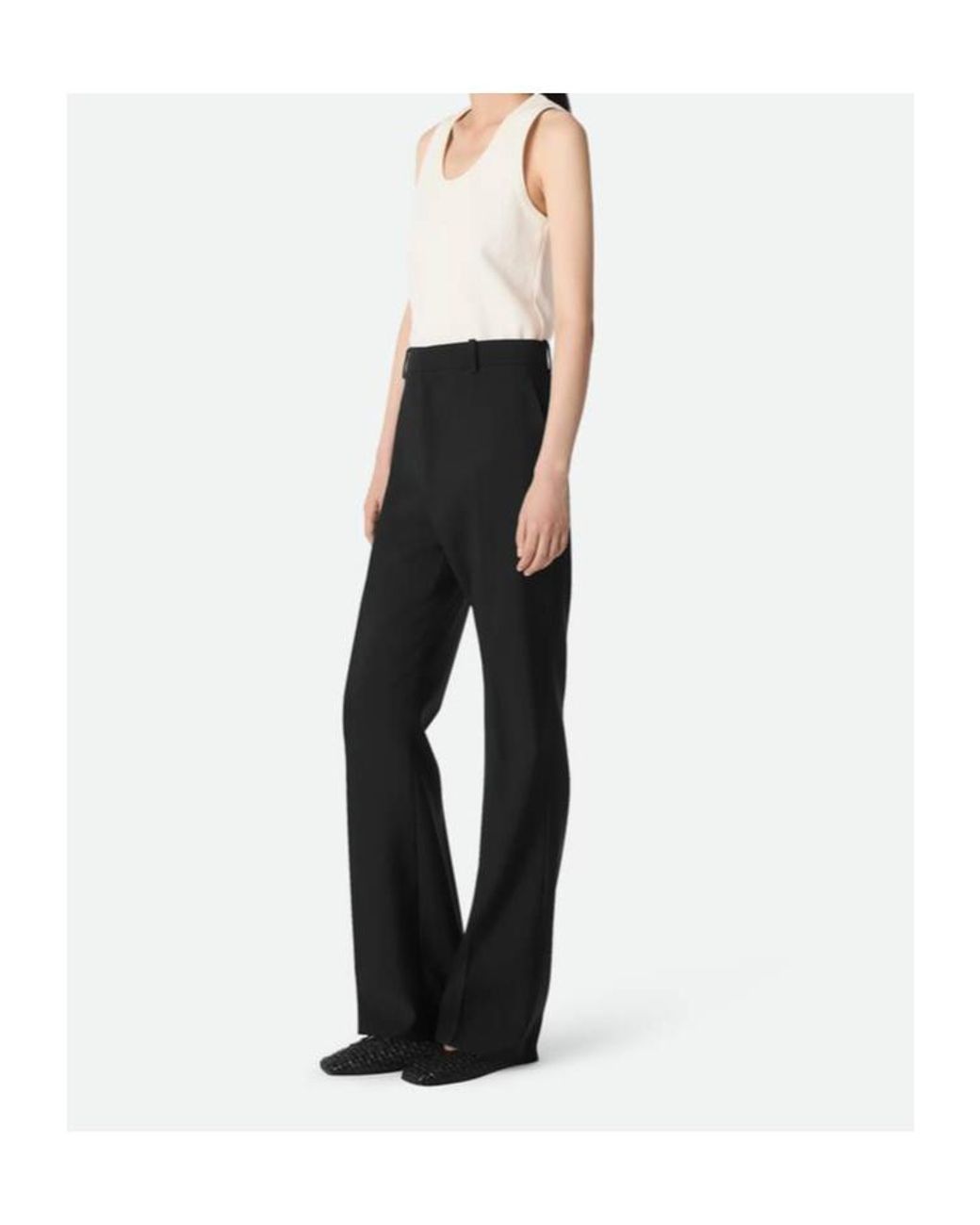 Bottega Veneta Black Light Wool Flared Trousers