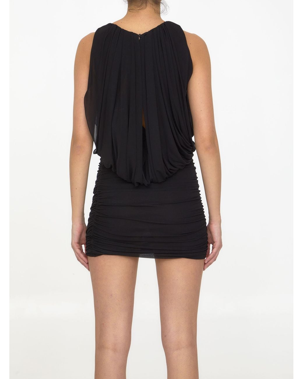 Saint Laurent Black Draped Detail Dress