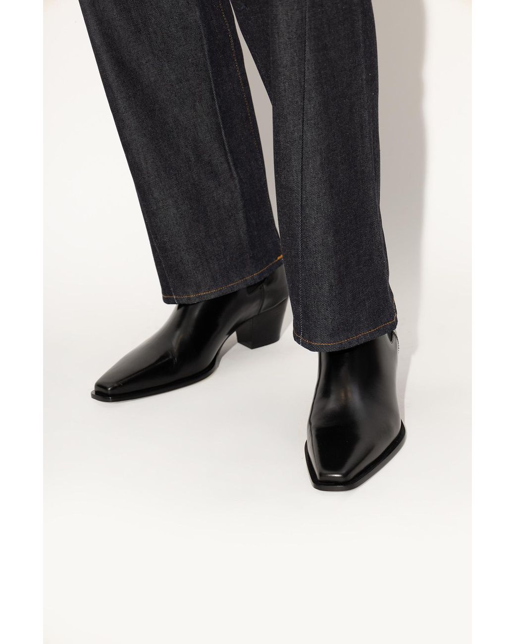 Totême Black Totême The City Pointed-Toe Chelsea Boot