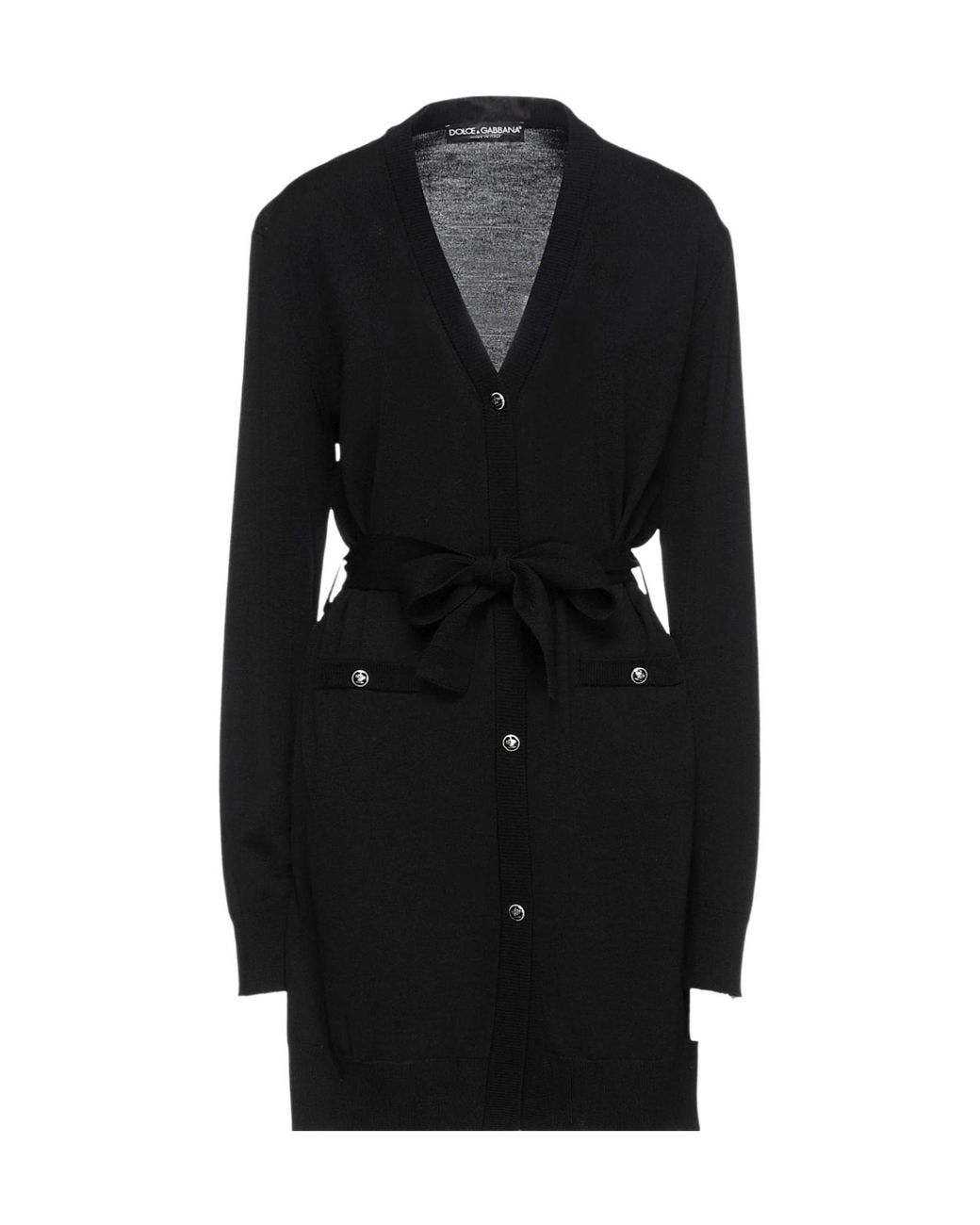 Dolce & Gabbana Black Minimalist V-Neck Long-Sleeve Knit Cardigan