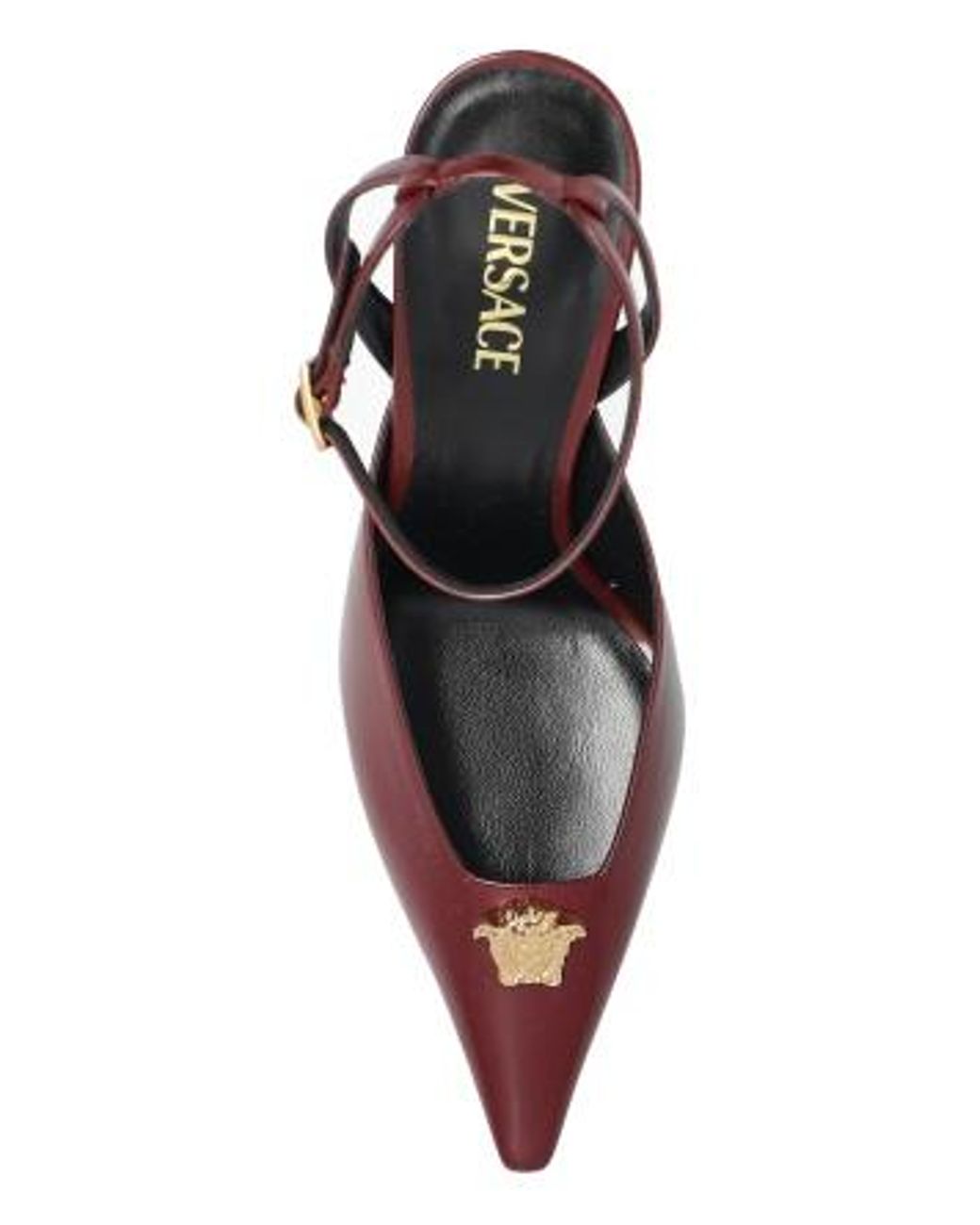 Versace Brown 'S Medusa Décolleté Slingback Pumps