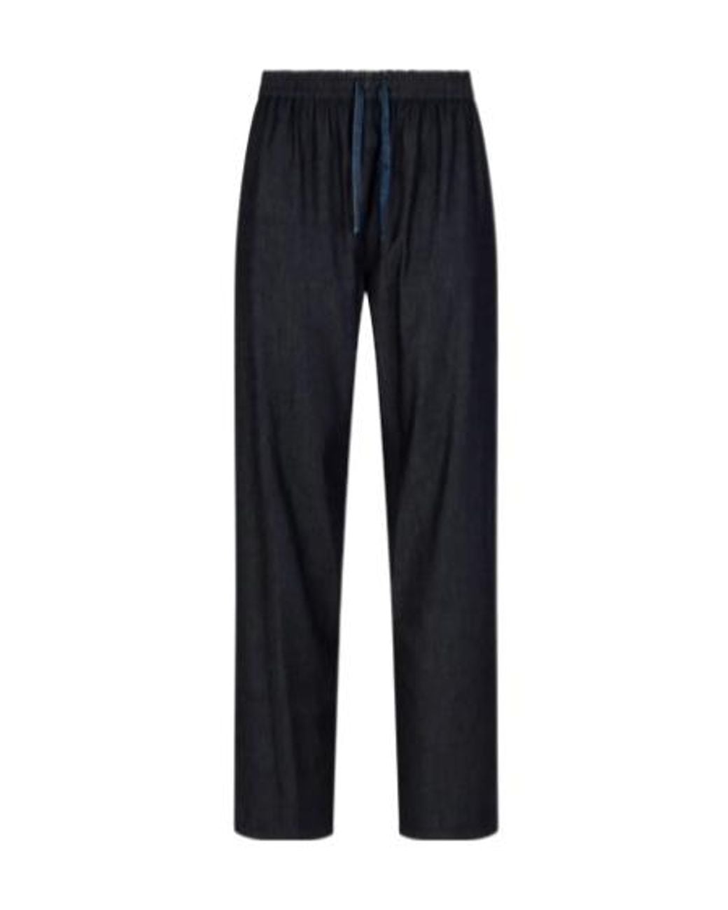 Emporio Armani Blue Drawstring Straight Leg Pants