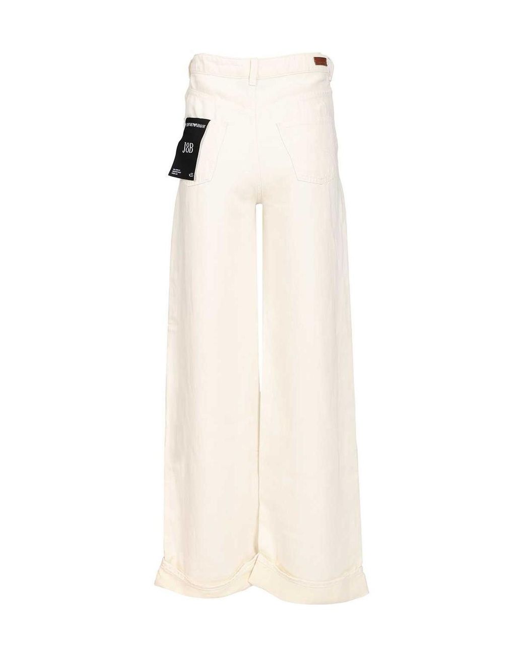 Emporio Armani White エンポリオ アルマーニ ハイライズ ワイドレッグ ジーンズ