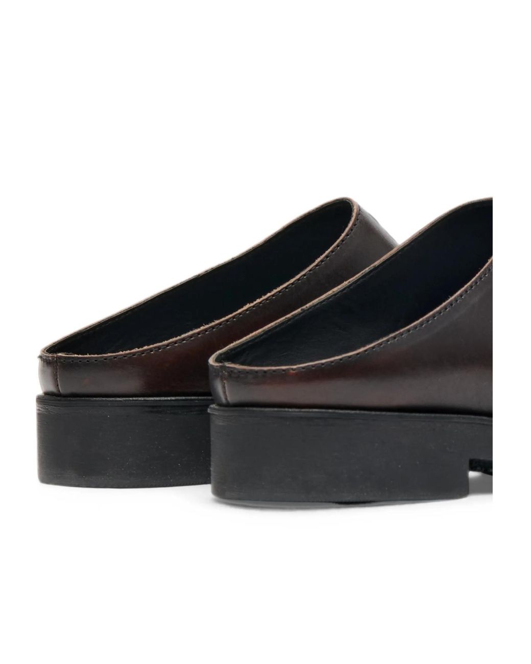 MM6 by Maison Margiela Brown Round-Toe Flat Mules