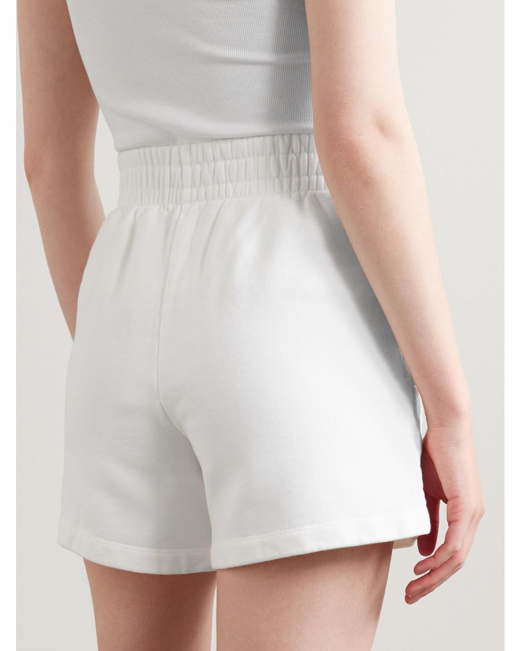 Anine Bing White Cotton-Jersey Shorts
